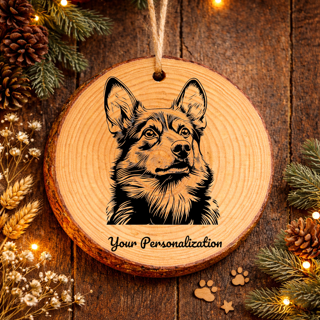 Swedish Vallhund Dog Ornament – Rustic Wooden Keepsake
