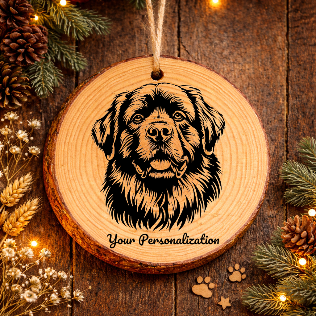 Tibetan Mastiff Dog Ornament – Rustic Wooden Keepsake