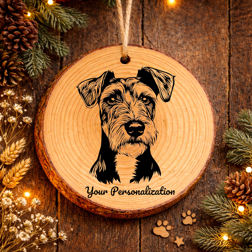 Wire Fox Terrier Dog Ornament – Rustic Wooden Keepsake