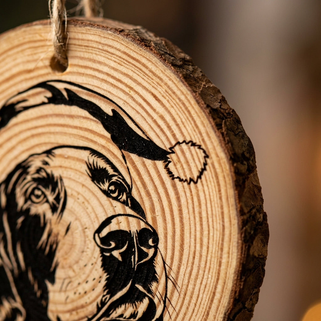 Bracco Italiano Santa Hat Dog Rustic Pine Christmas Ornament