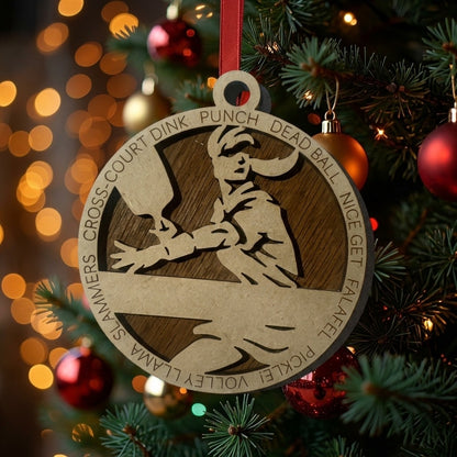 Pickle Ball Layered Ornament