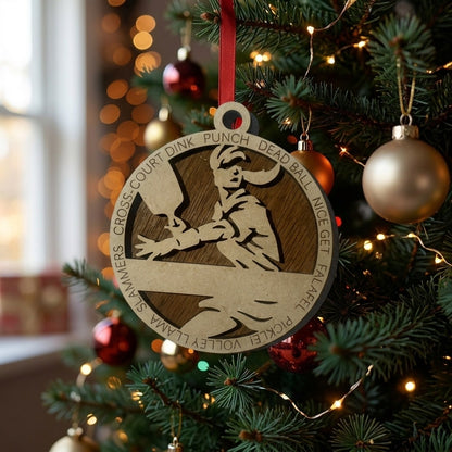 Pickle Ball Layered Ornament