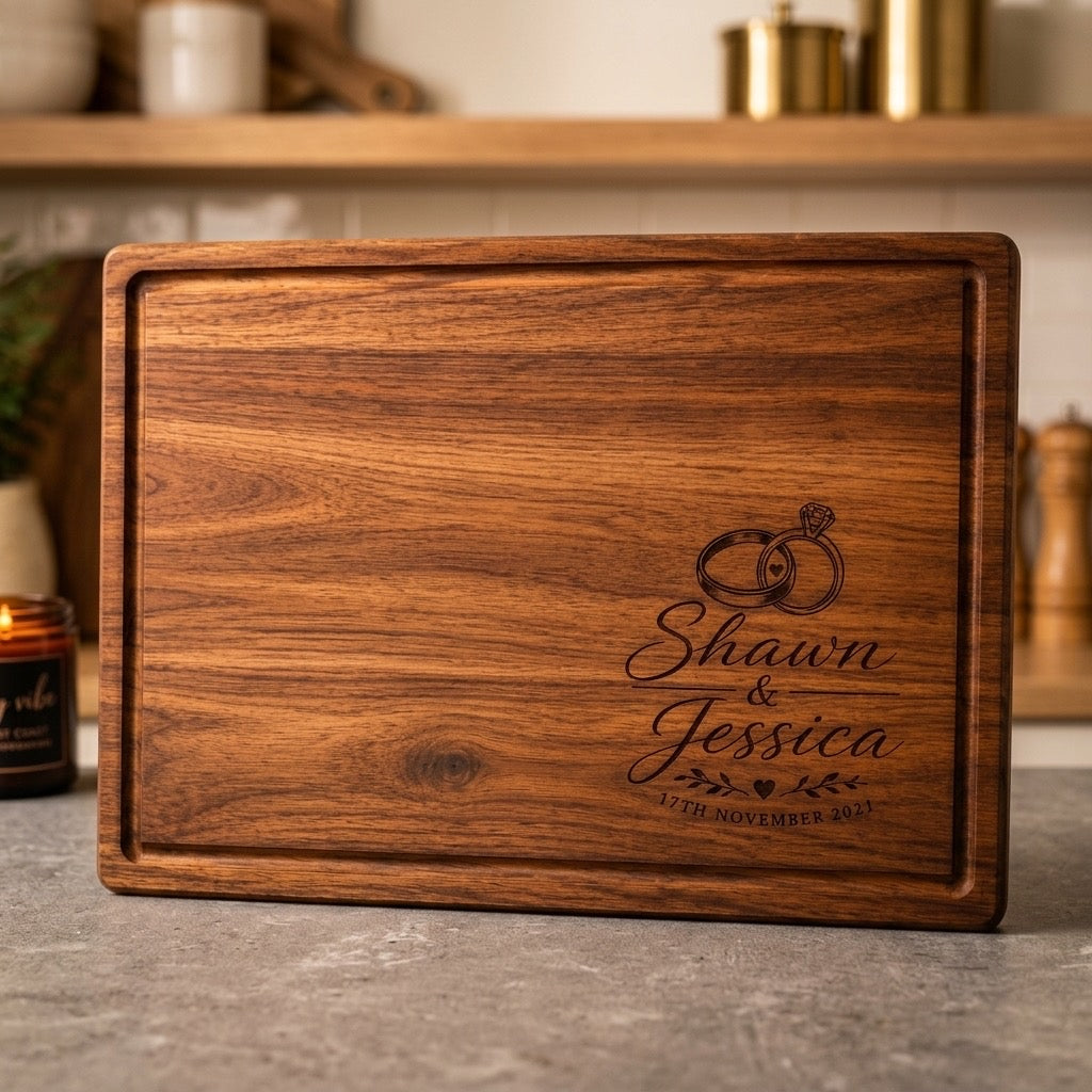 Joined Wedding Rings Serving Board