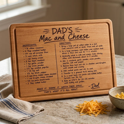 Dad’s Mac ‘n Cheese Recipe Serving Board