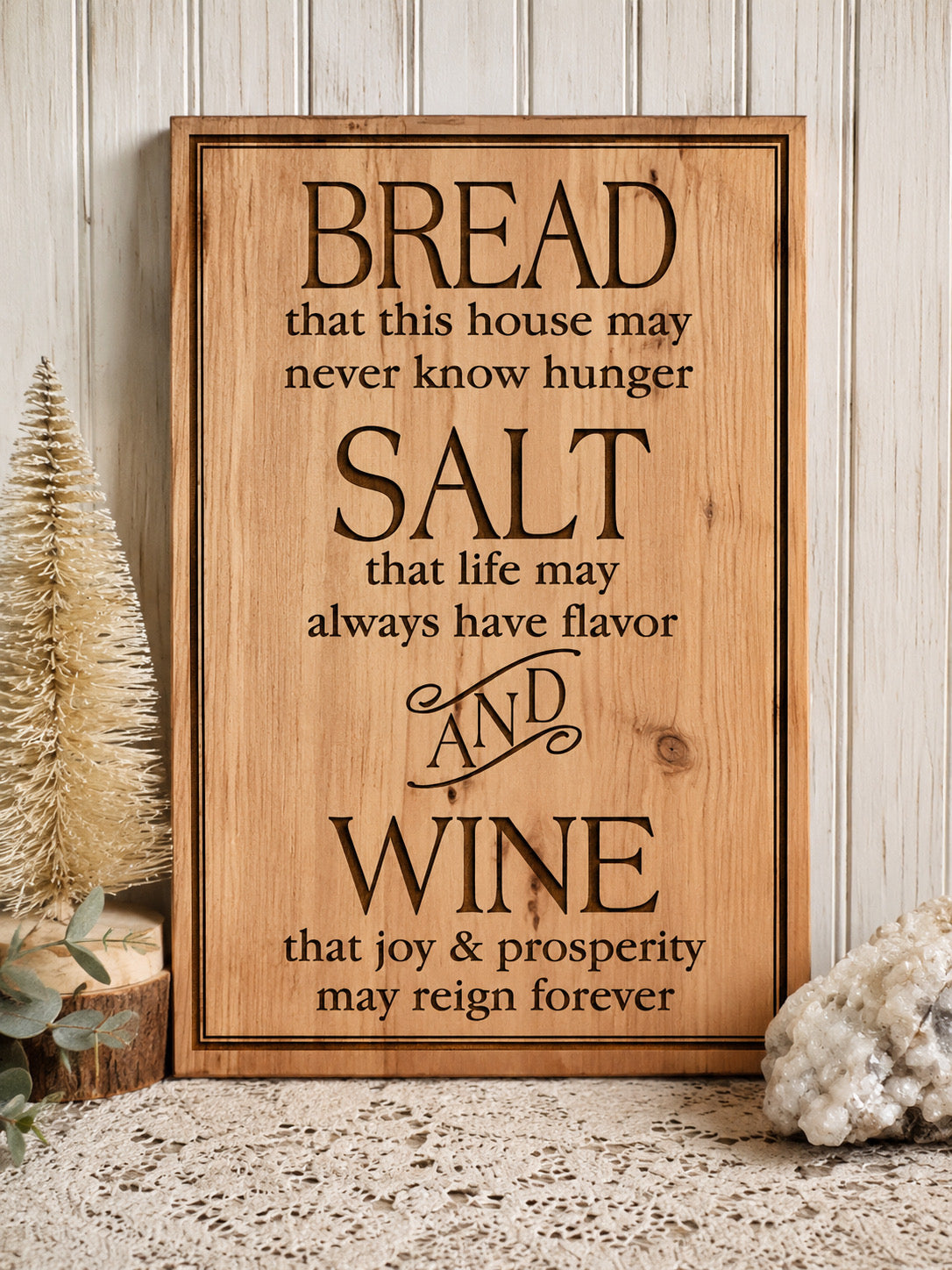 Bread Salt and Wine Blessing Sign