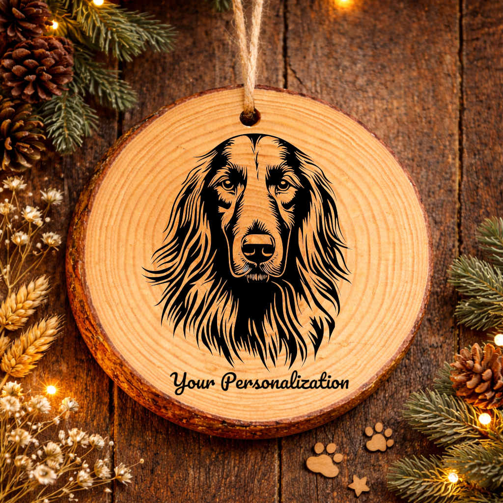 Afghan Hound Dog Ornament – Rustic Wooden Keepsake