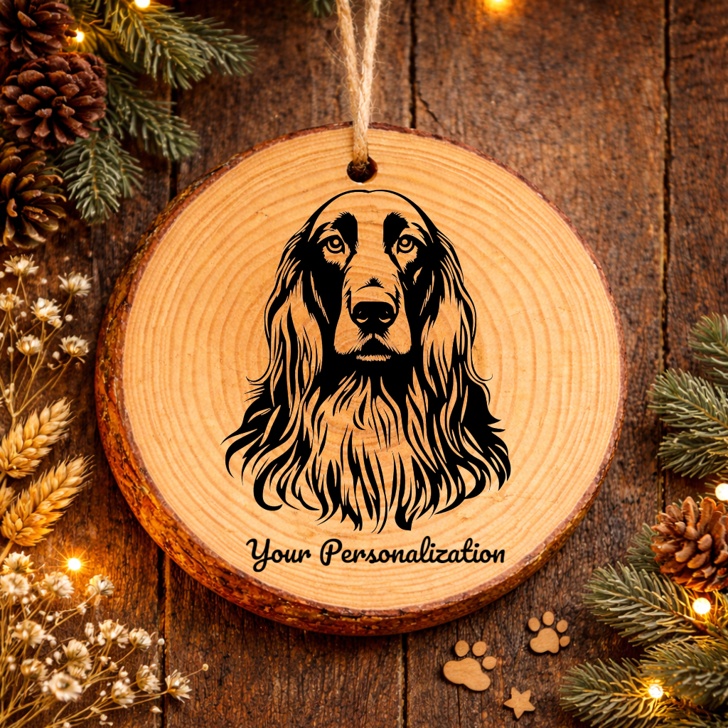 Afghan Hound Dog Ornament – Rustic Wooden Keepsake
