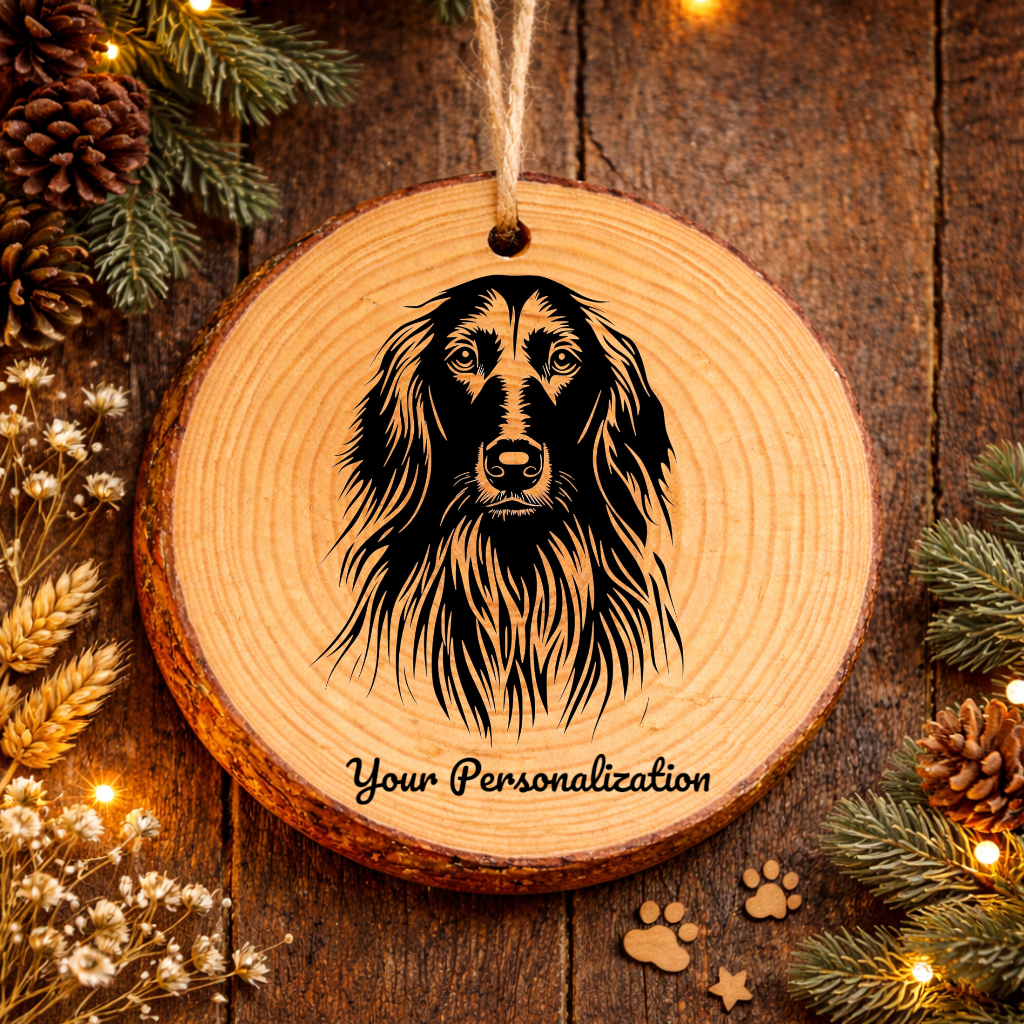 Afghan Hound Dog Ornament – Rustic Wooden Keepsake