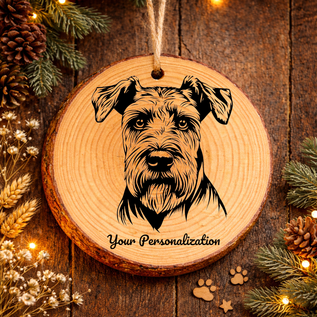Airedale Terrier Dog Ornament – Rustic Wooden Keepsake
