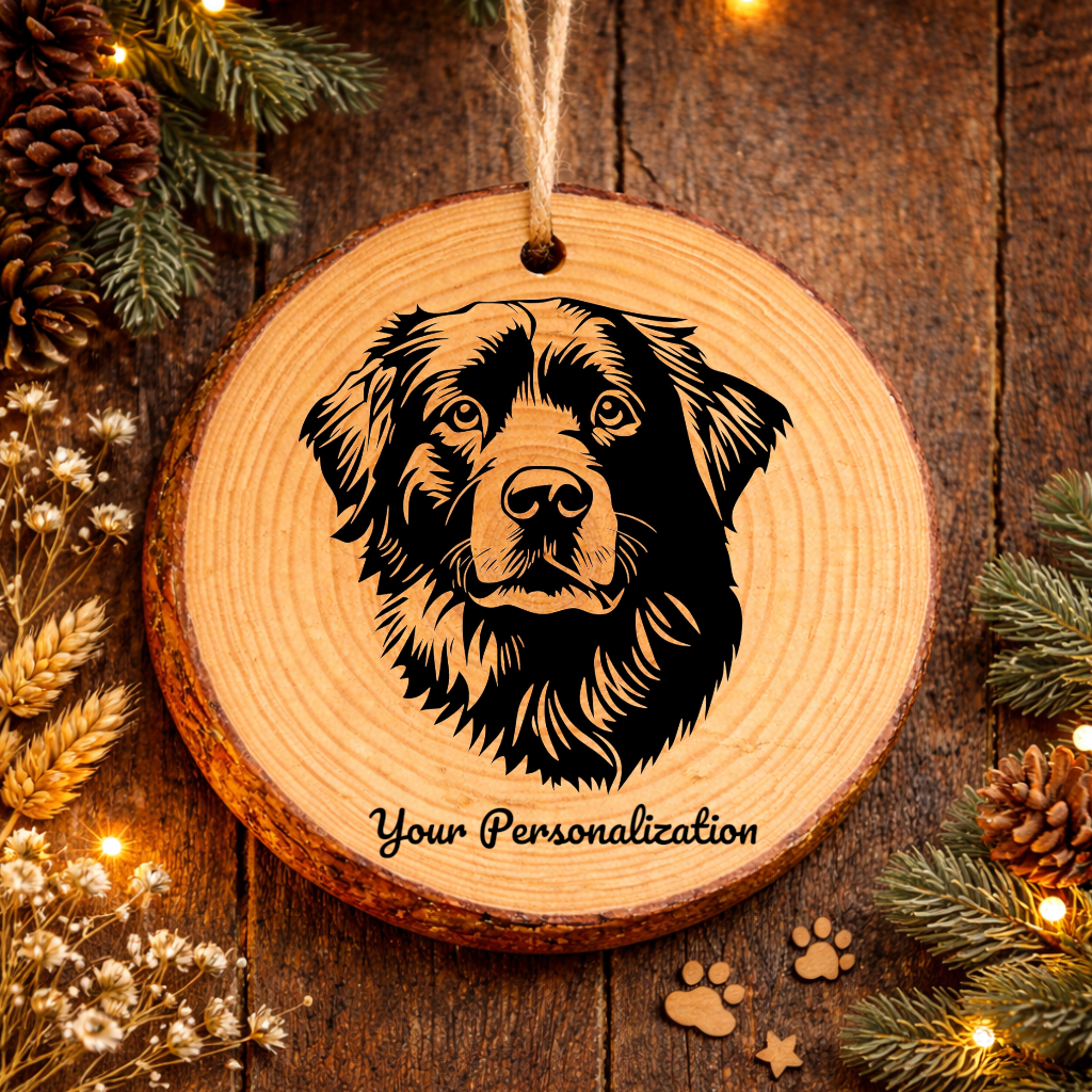 Akbash Dog Ornament – Rustic Wooden Keepsake