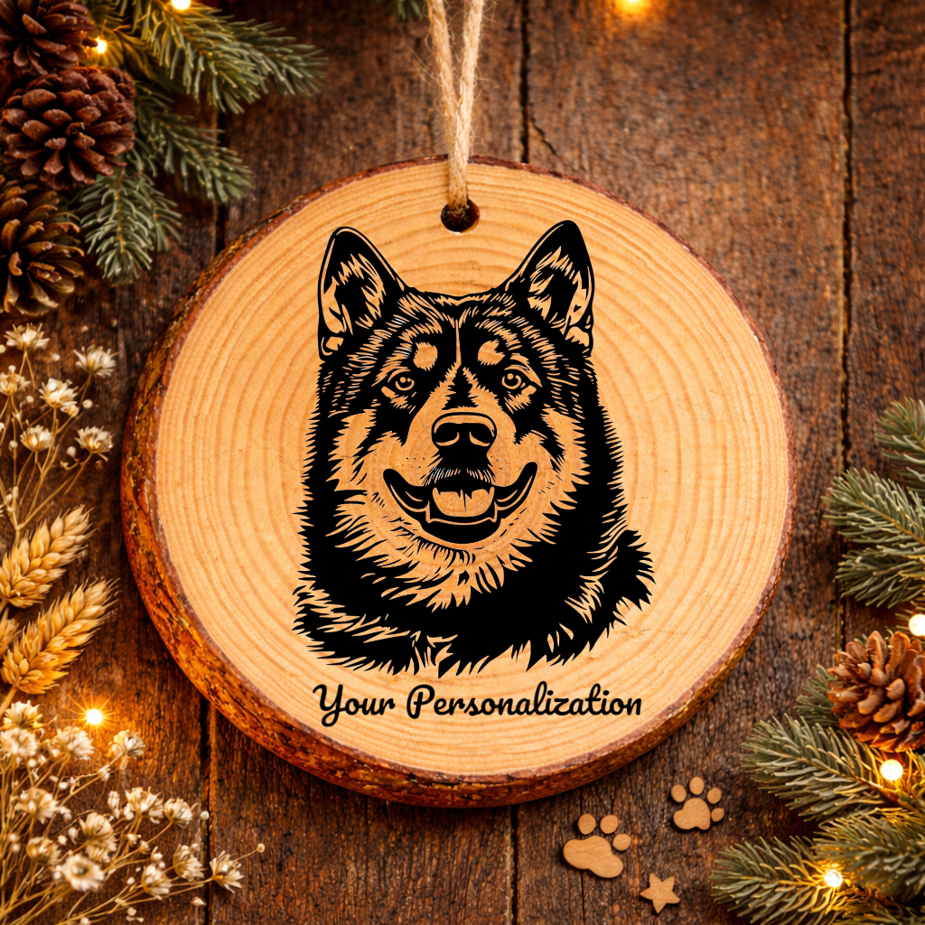 Akita Dog Ornament – Rustic Wooden Keepsake
