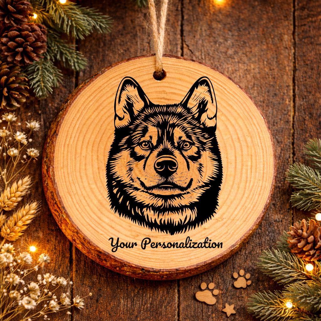 Akita Dog Ornament – Rustic Wooden Keepsake