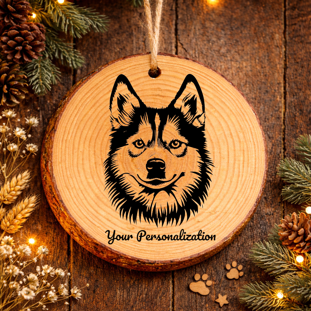 Alaskan Klee Kai Dog Ornament – Rustic Wooden Keepsake
