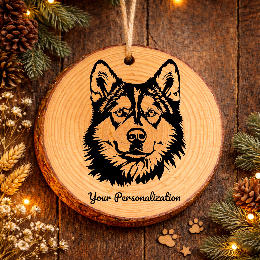 Alaskan Malamute Dog Ornament – Rustic Wooden Keepsake