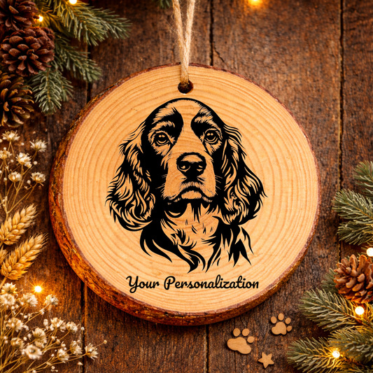 American Cocker Spaniel Dog Ornament – Rustic Wooden Keepsake