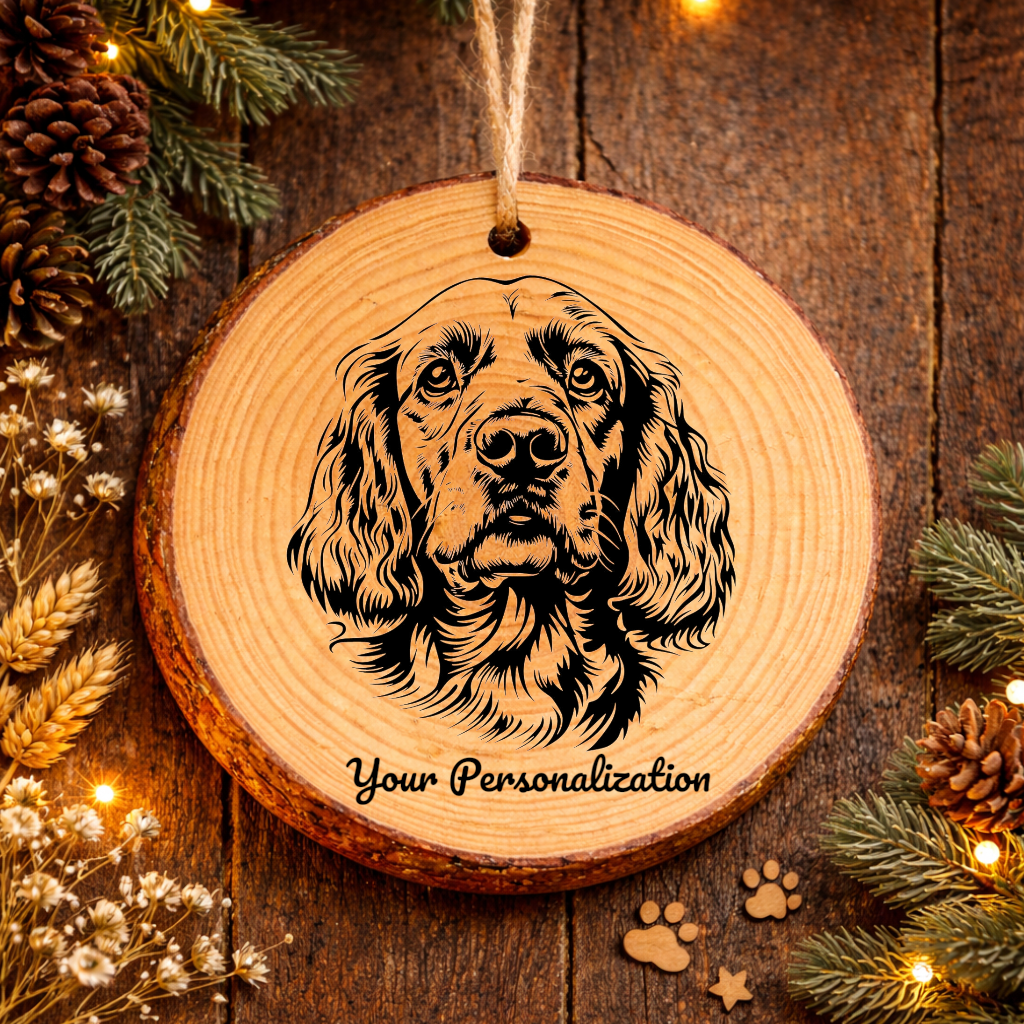 American Cocker Spaniel Dog Ornament – Rustic Wooden Keepsake