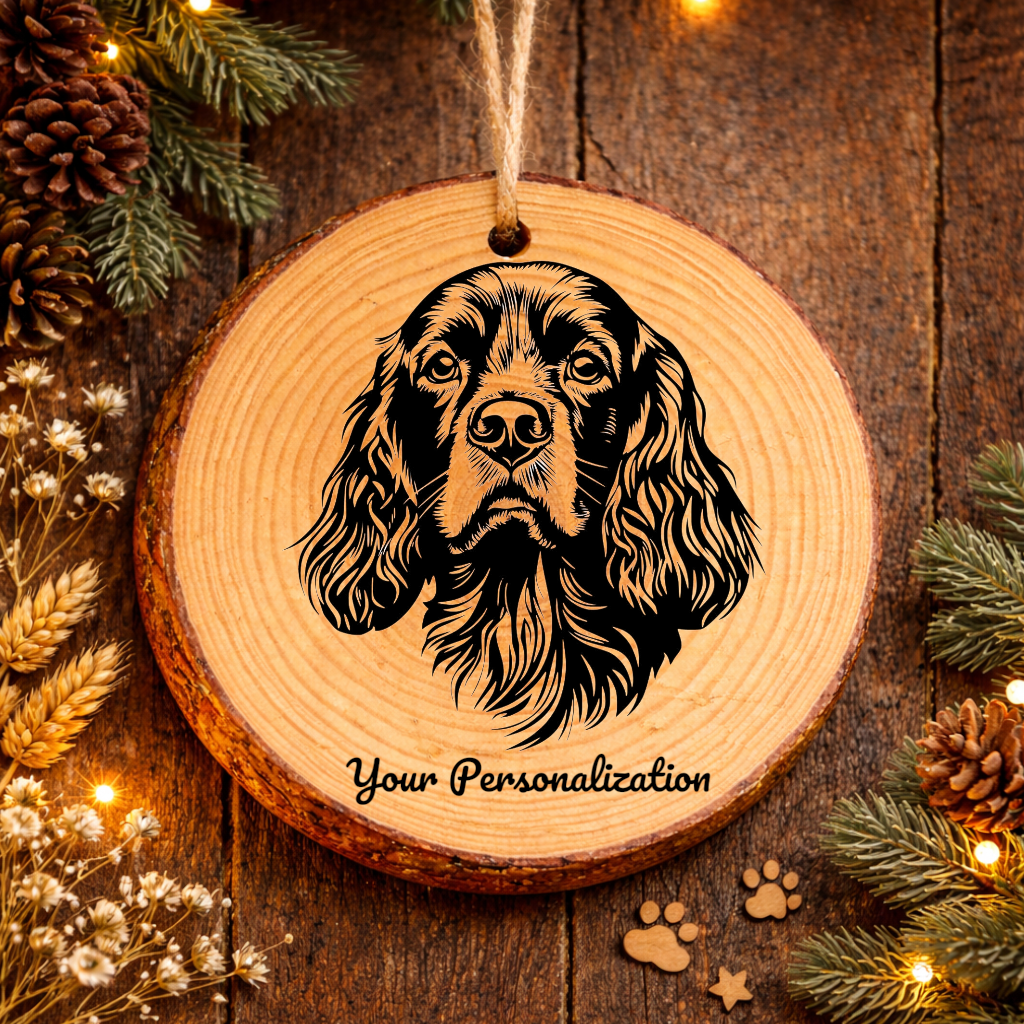 American Cocker Spaniel Dog Ornament – Rustic Wooden Keepsake