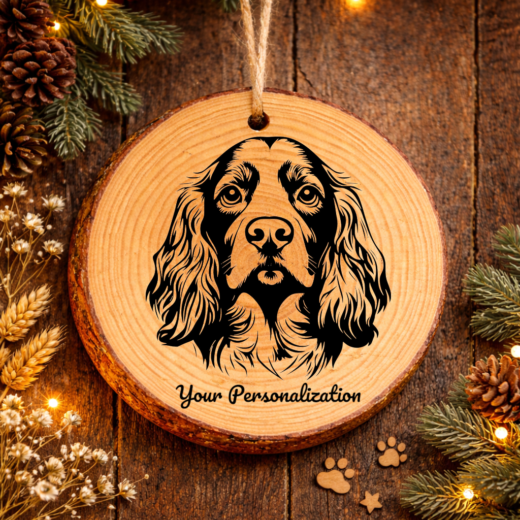 American Cocker Spaniel Dog Ornament – Rustic Wooden Keepsake