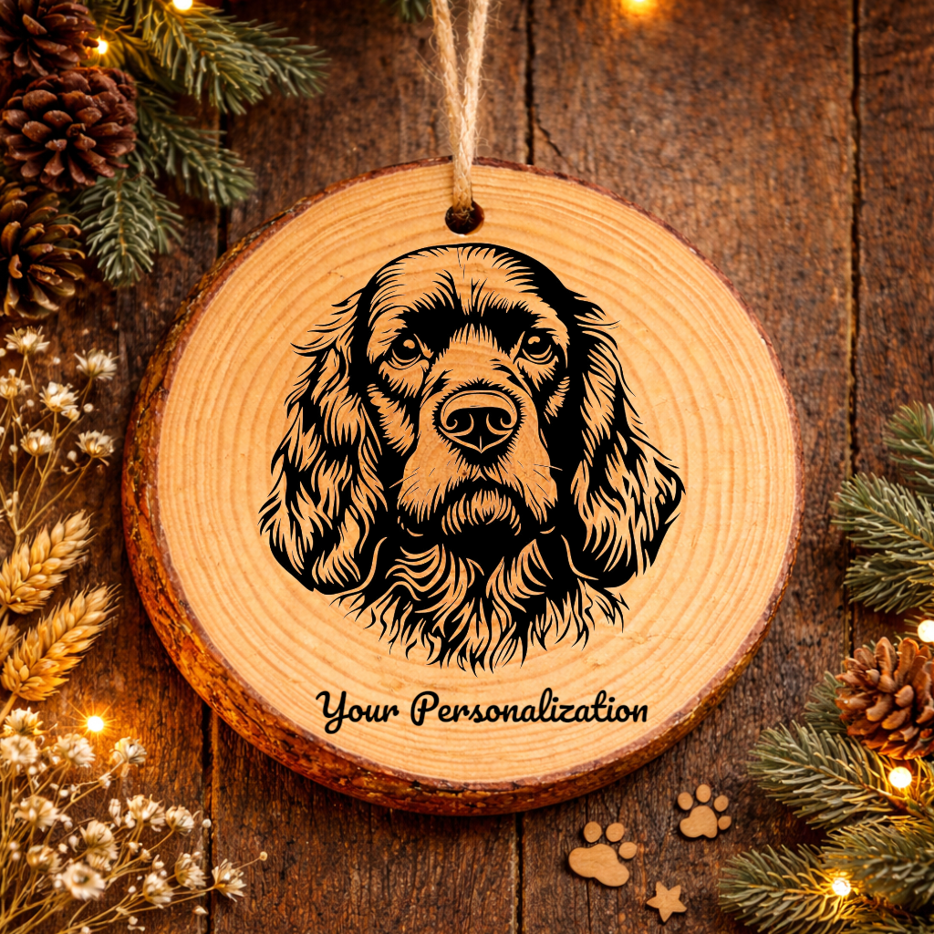 American Cocker Spaniel Dog Ornament – Rustic Wooden Keepsake