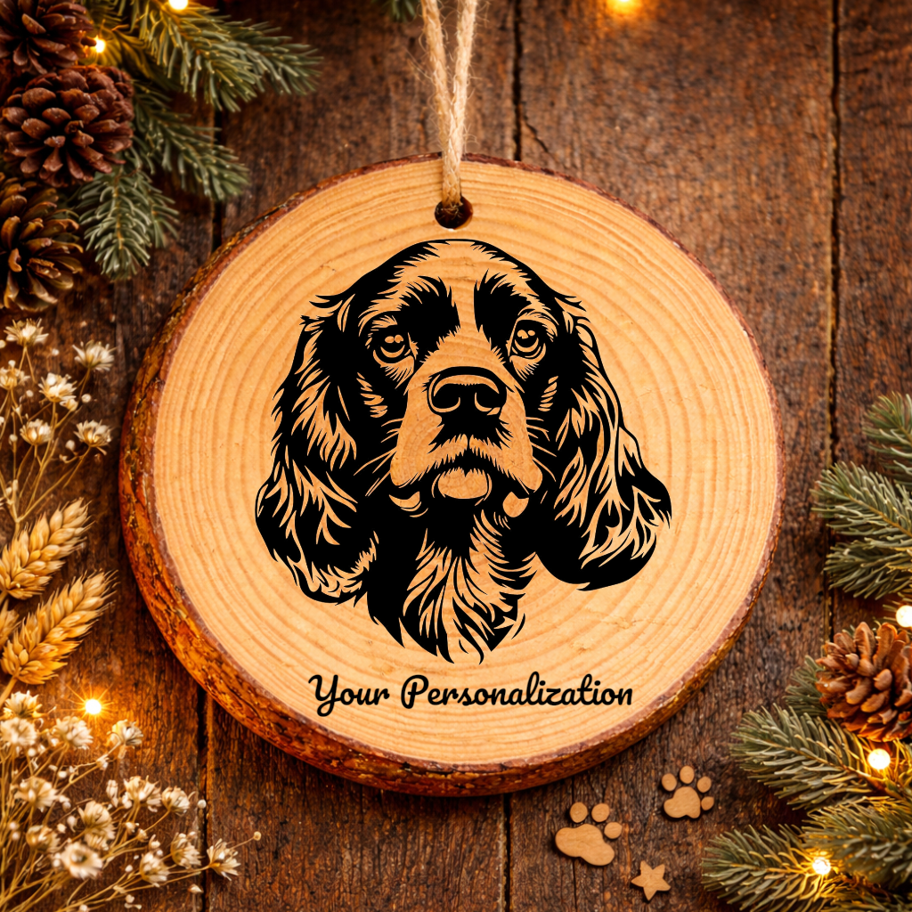 American Cocker Spaniel Dog Ornament – Rustic Wooden Keepsake