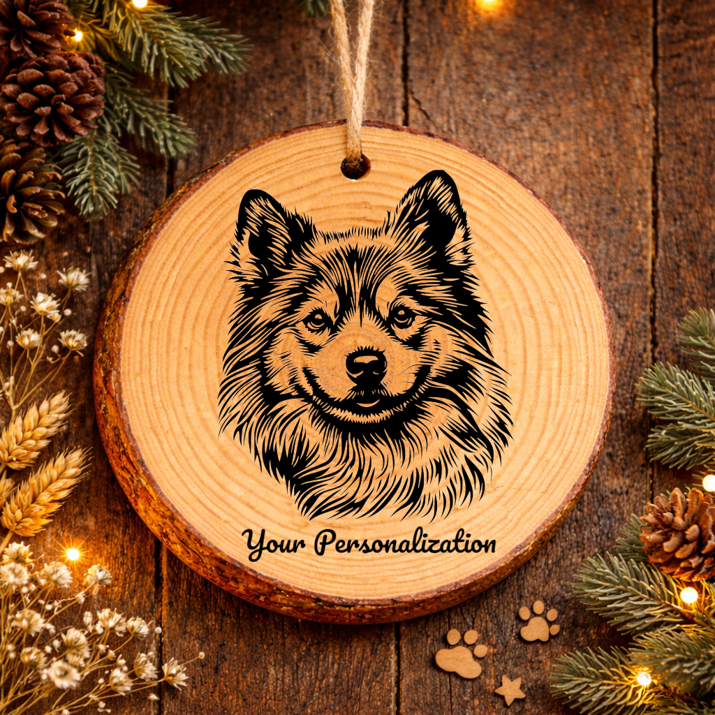 American Eskimo Dog Dog Ornament – Rustic Wooden Keepsake