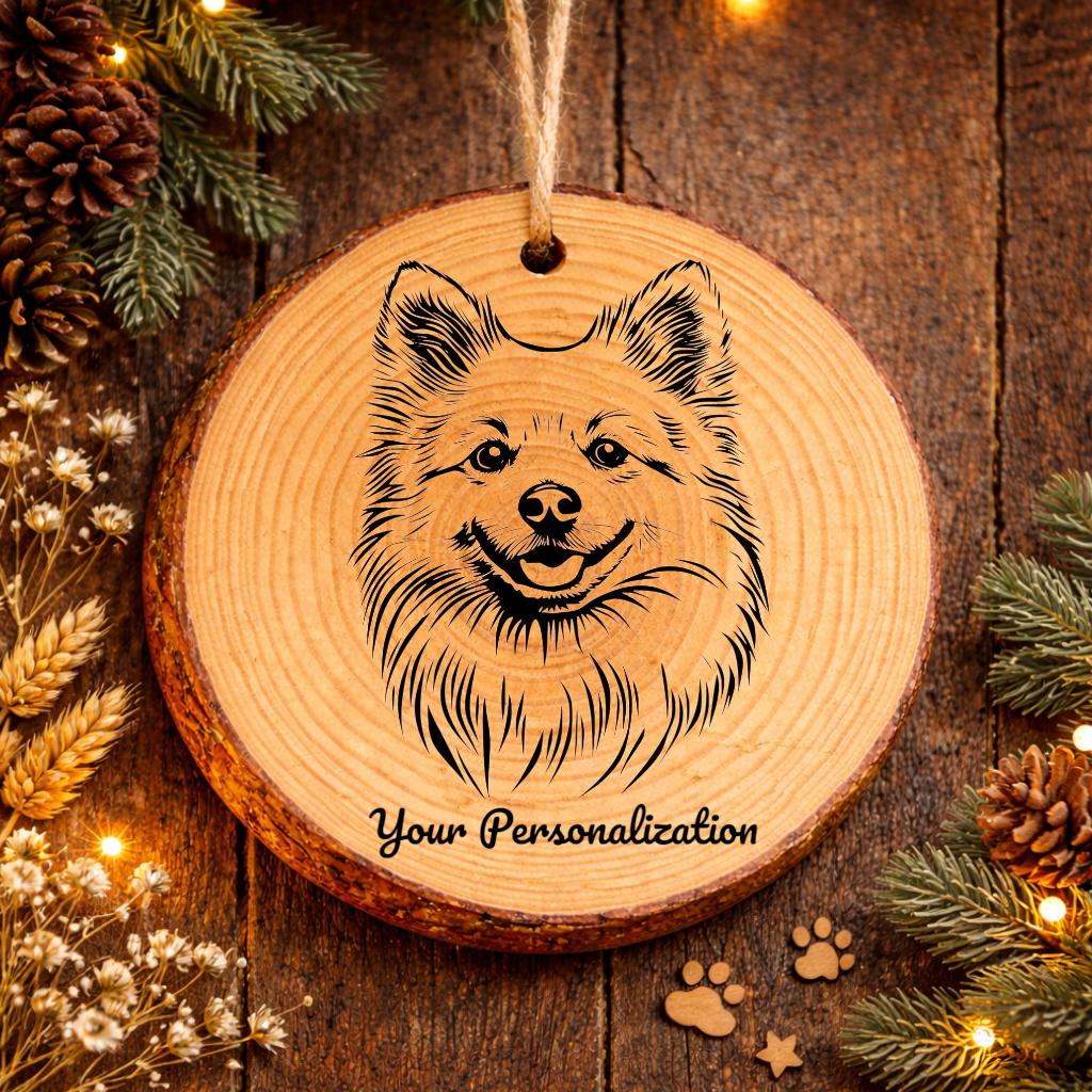 American Eskimo Dog Dog Ornament – Rustic Wooden Keepsake