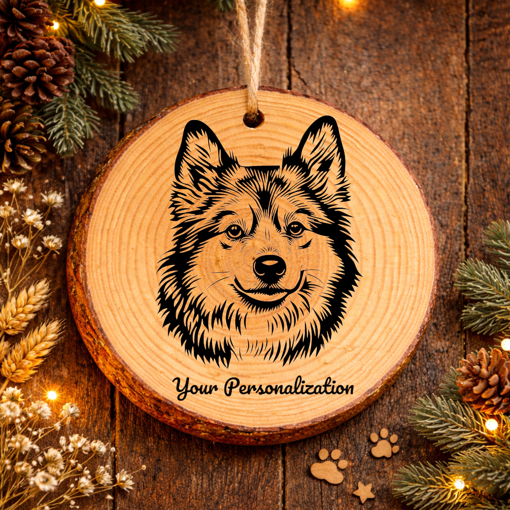 American Eskimo Dog Dog Ornament – Rustic Wooden Keepsake