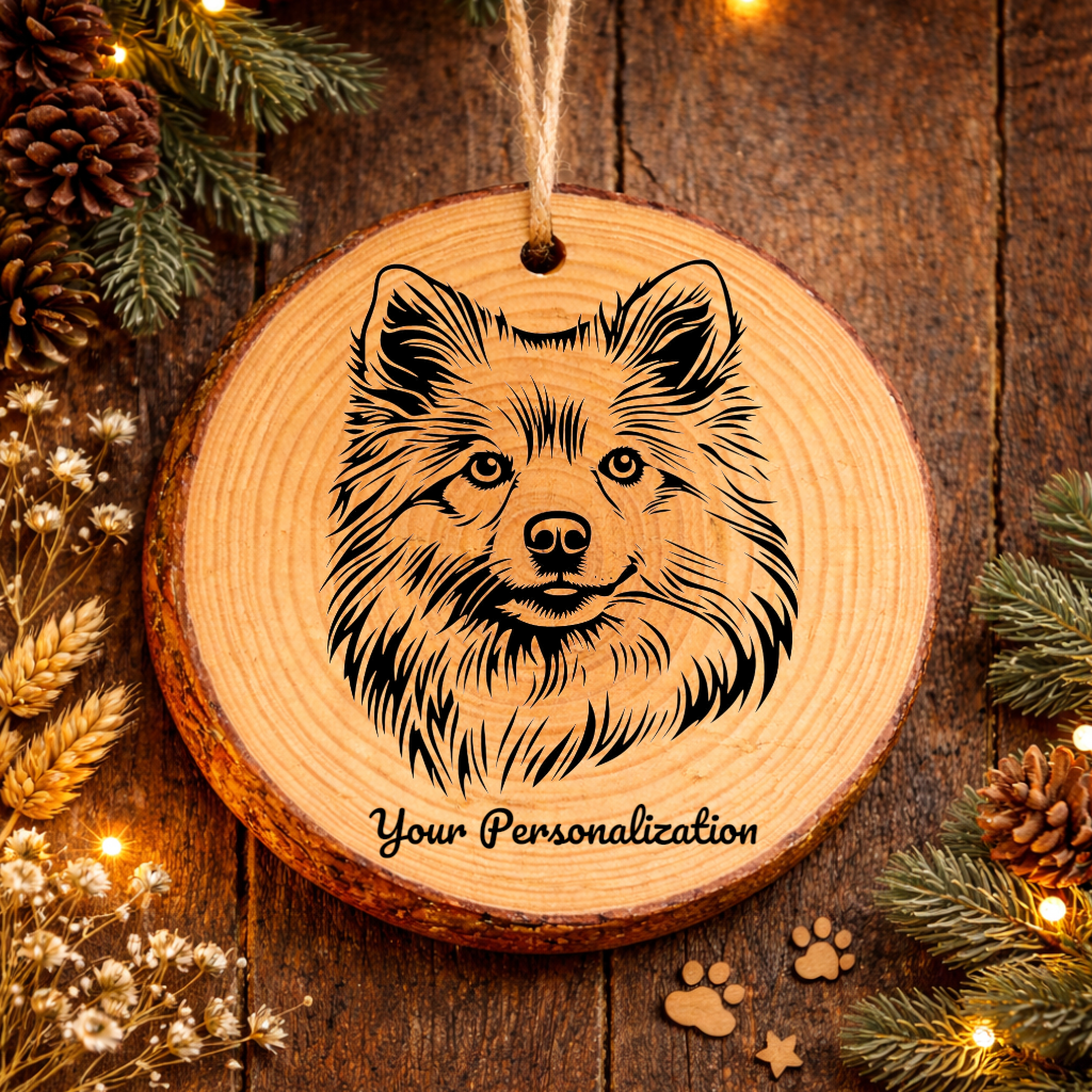 American Eskimo Dog Dog Ornament – Rustic Wooden Keepsake