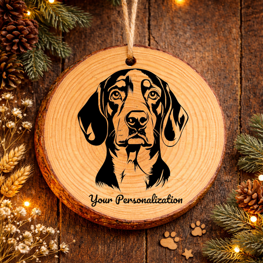 American Foxhound Dog Ornament – Rustic Wooden Keepsake