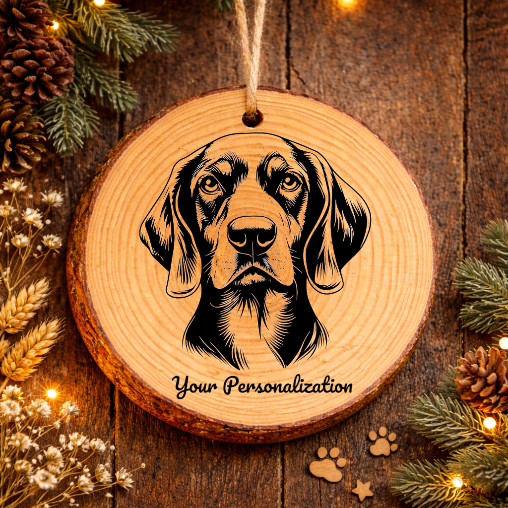 American Foxhound Dog Ornament – Rustic Wooden Keepsake