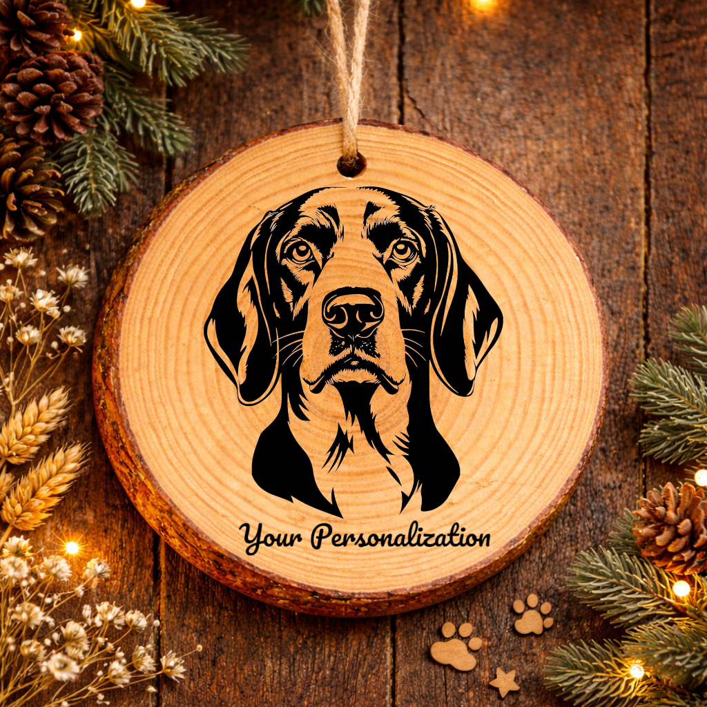 American Foxhound Dog Ornament – Rustic Wooden Keepsake