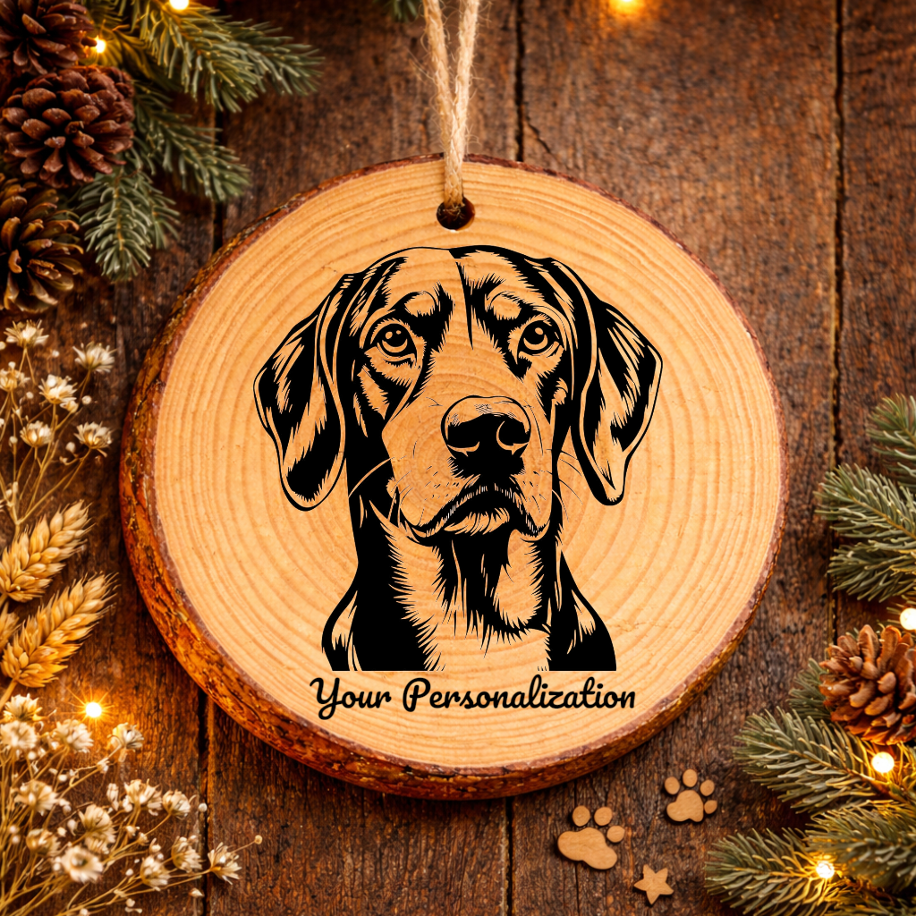 American Foxhound Dog Ornament – Rustic Wooden Keepsake
