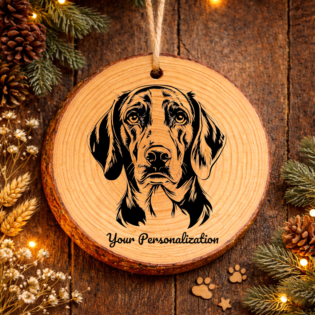 American Foxhound Dog Ornament – Rustic Wooden Keepsake