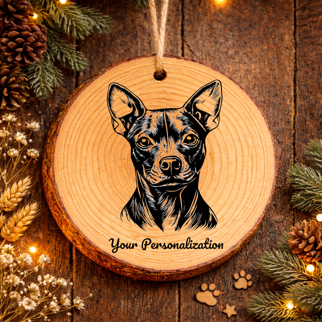 American Hairless Terrier Dog Ornament – Rustic Wooden Keepsake