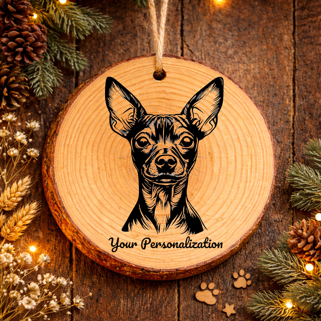 American Hairless Terrier Dog Ornament – Rustic Wooden Keepsake