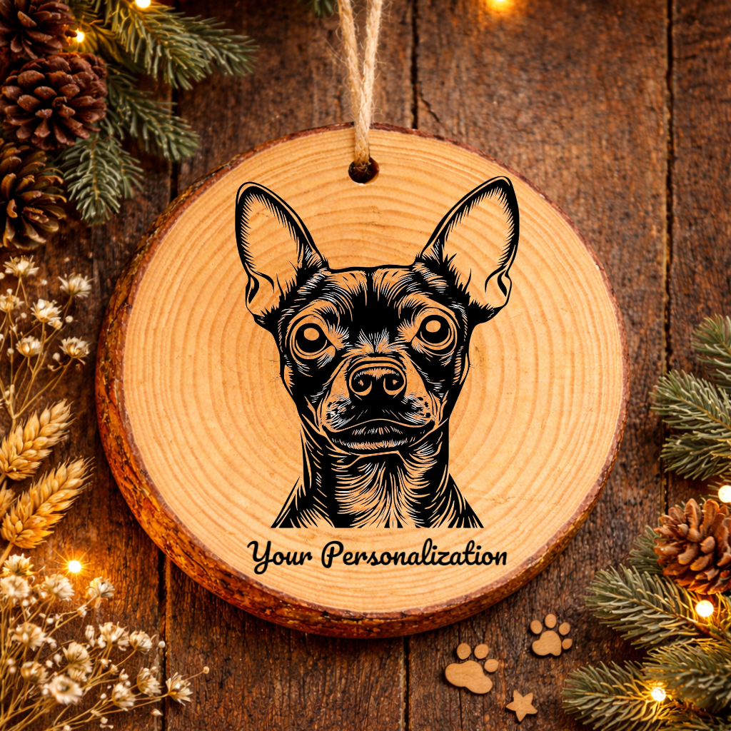 American Hairless Terrier Dog Ornament – Rustic Wooden Keepsake