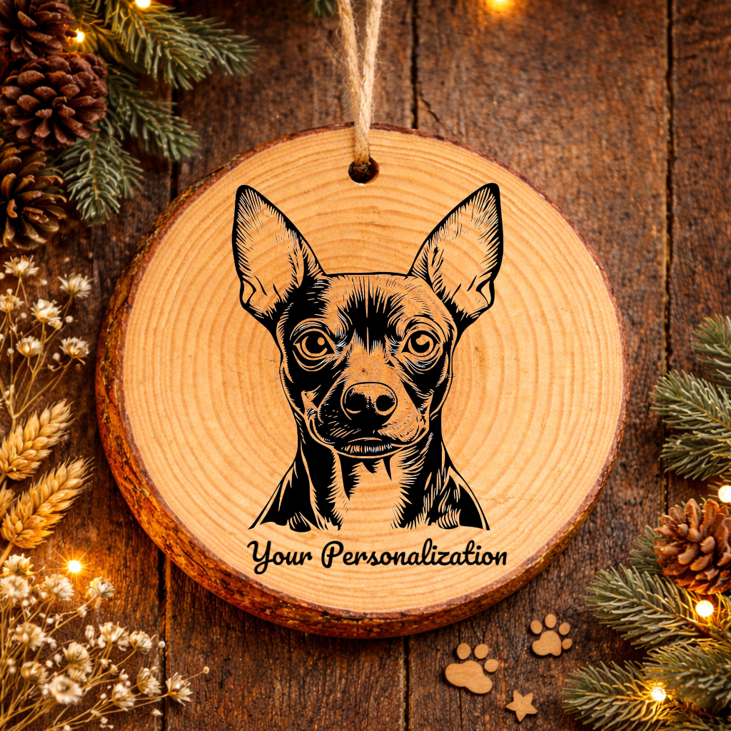 American Hairless Terrier Dog Ornament – Rustic Wooden Keepsake