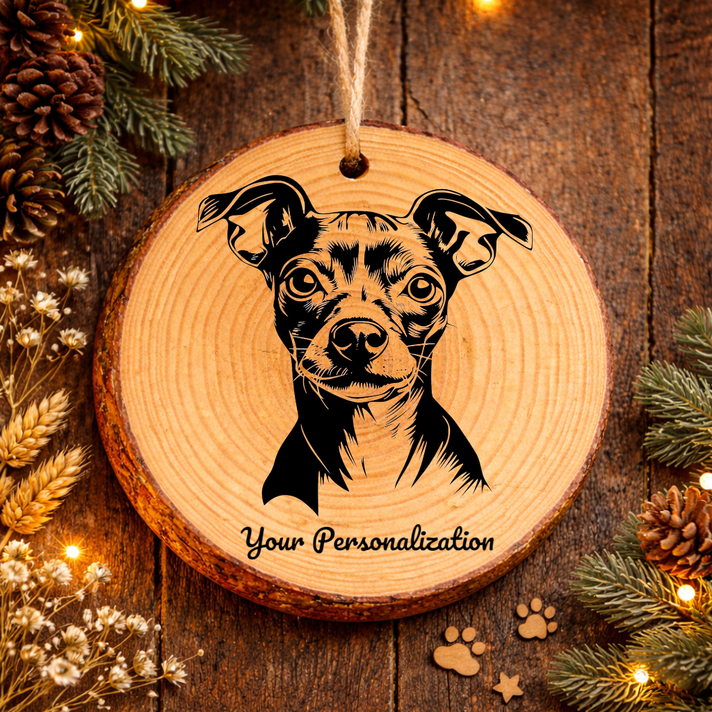 American Hairless Terrier Dog Ornament – Rustic Wooden Keepsake
