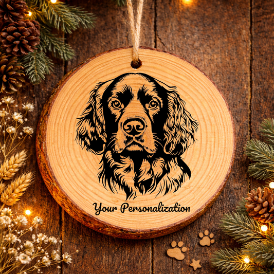 American Water Spaniel Dog Ornament – Rustic Wooden Keepsake