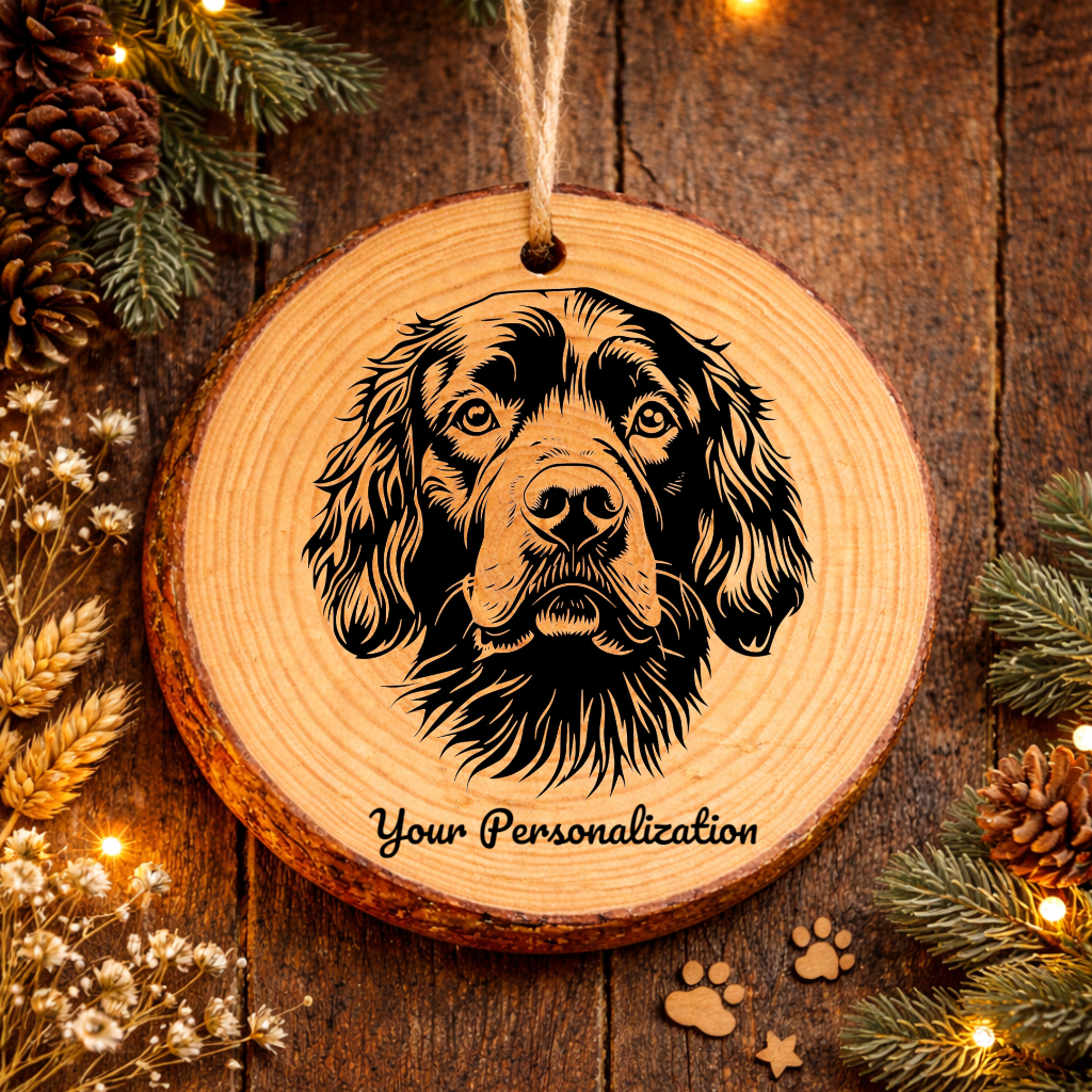 American Water Spaniel Dog Ornament – Rustic Wooden Keepsake