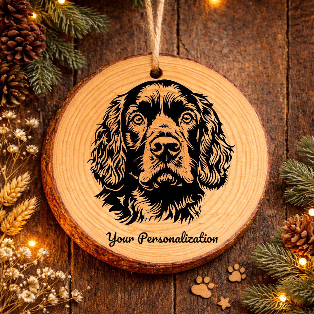 American Water Spaniel Dog Ornament – Rustic Wooden Keepsake