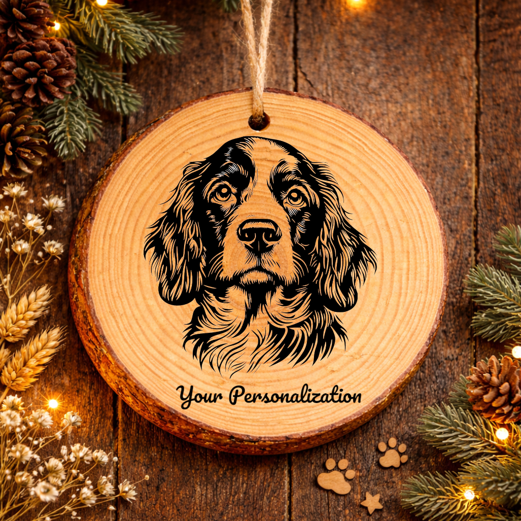 American Water Spaniel Dog Ornament – Rustic Wooden Keepsake