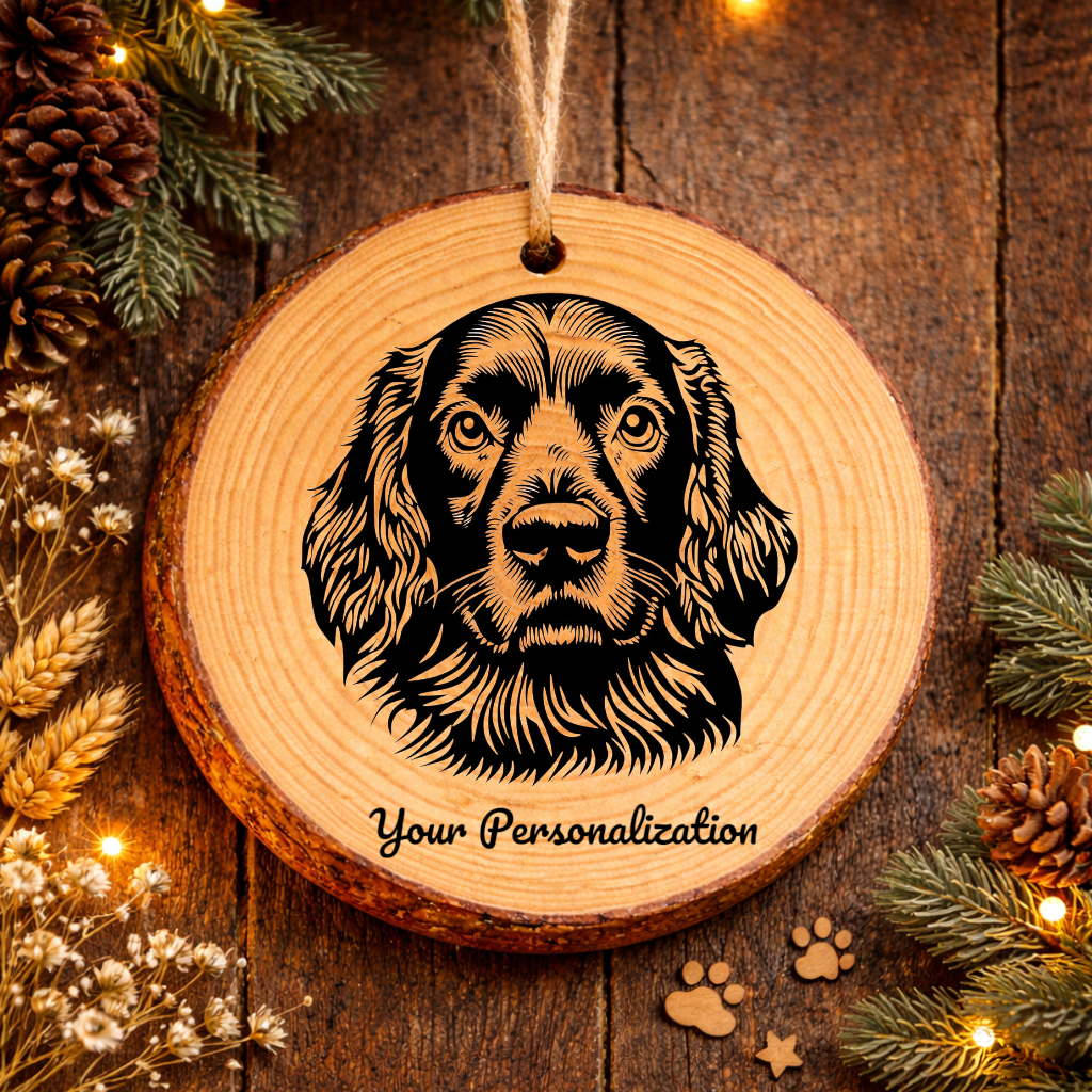 American Water Spaniel Dog Ornament – Rustic Wooden Keepsake