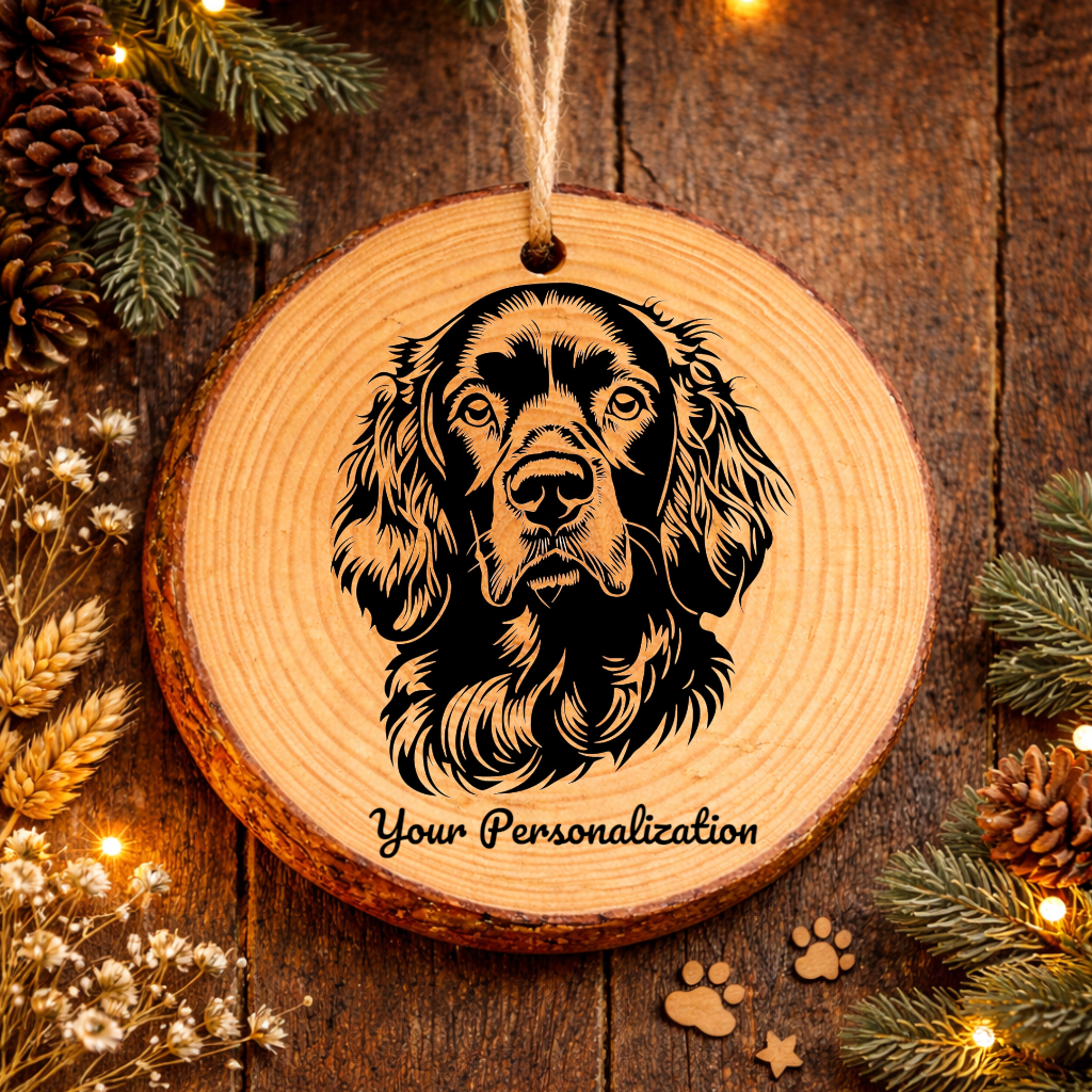 American Water Spaniel Dog Ornament – Rustic Wooden Keepsake