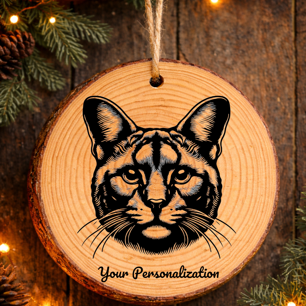 Aphrodite Giant Shorthair Cat Rustic Pine Wooden Round Ornament