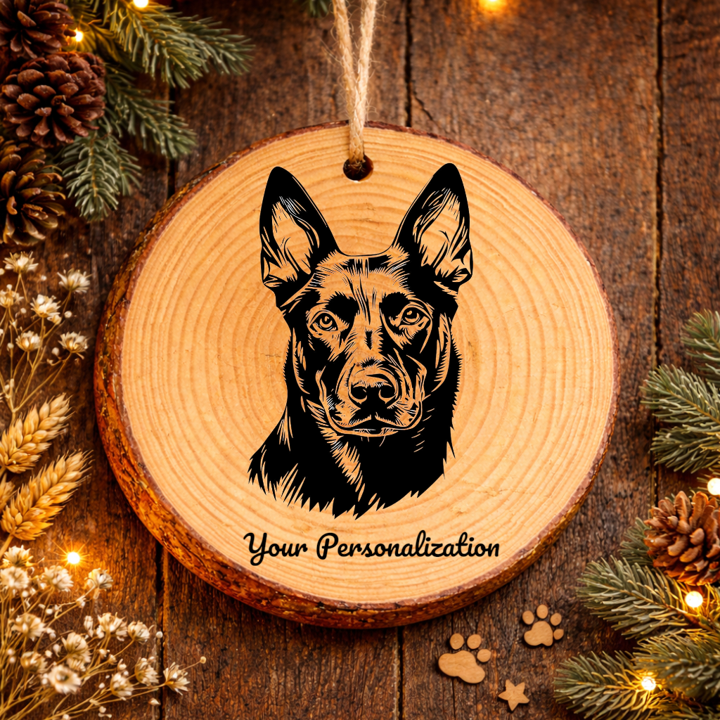 Australian Kelpie Dog Ornament – Rustic Wooden Keepsake