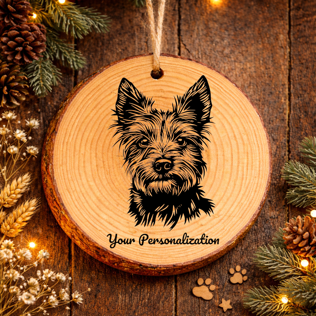 Australian Terrier Dog Ornament – Rustic Wooden Keepsake