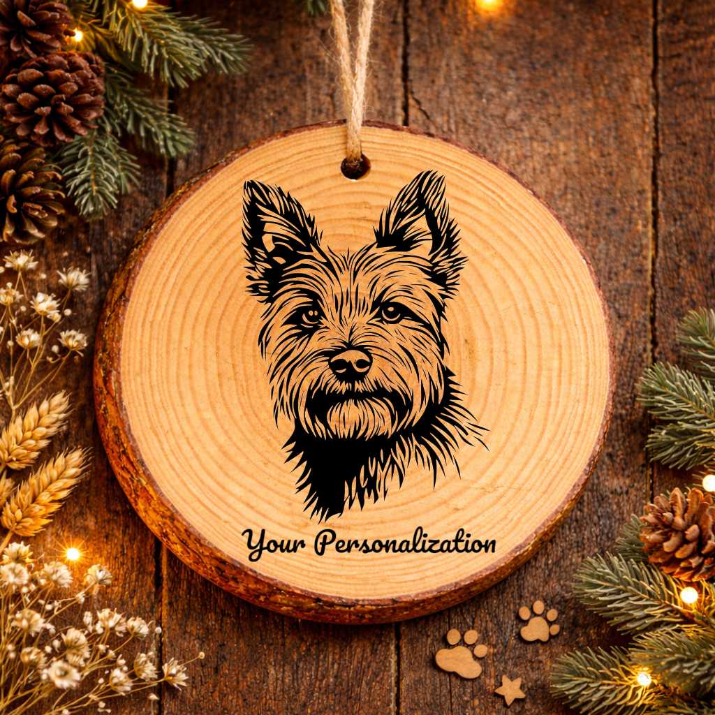 Australian Terrier Dog Ornament – Rustic Wooden Keepsake