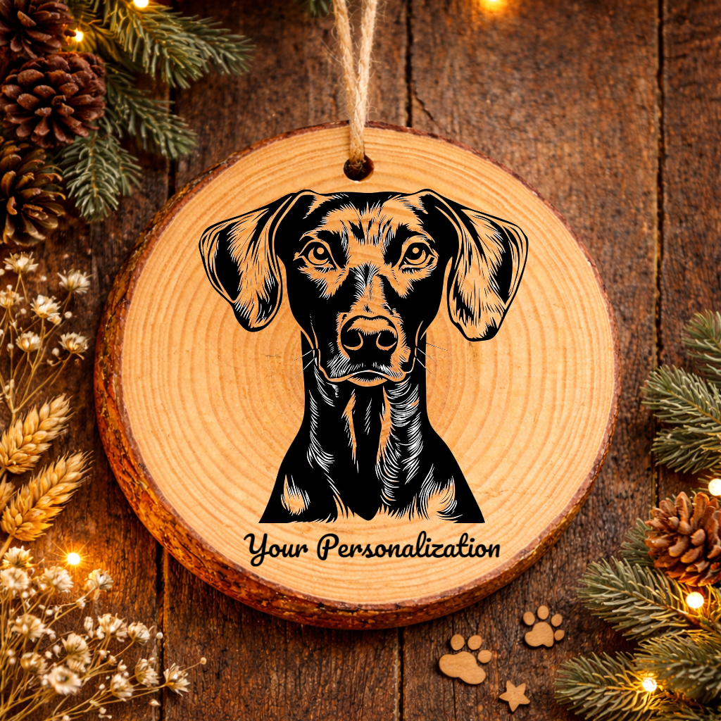 Azawakh Dog Ornament – Rustic Wooden Keepsake