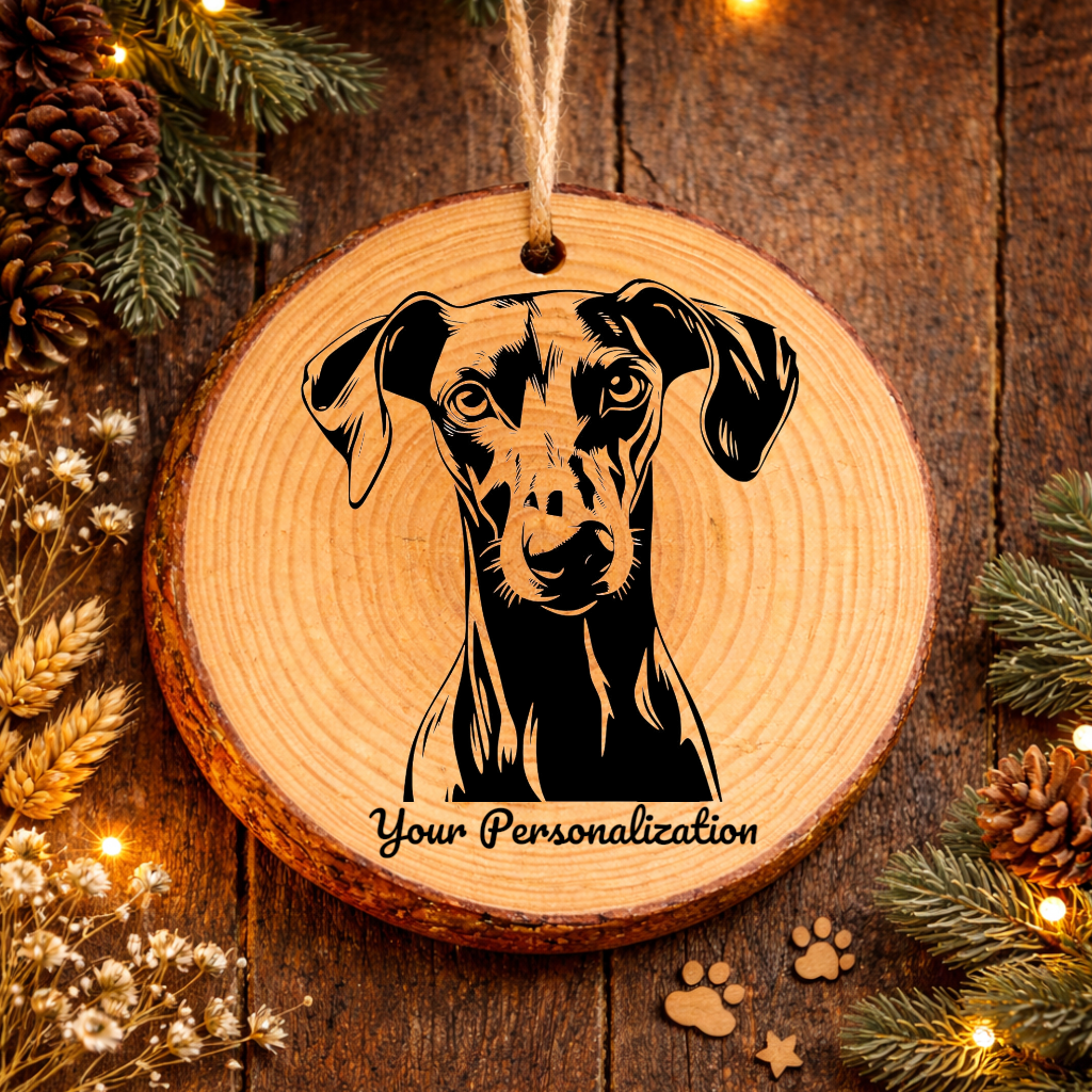 Azawakh Dog Ornament – Rustic Wooden Keepsake